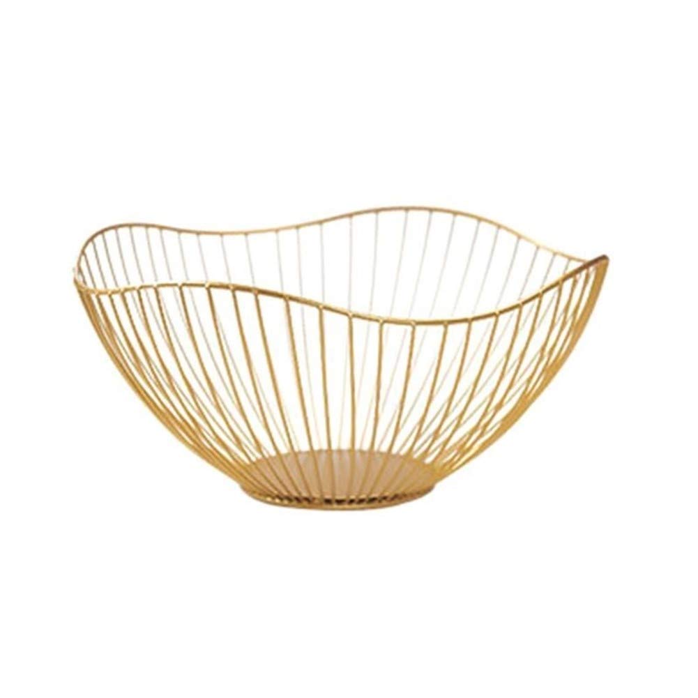 Cesta de fruta para evitar el desorden en la mesa con un frutero metálico