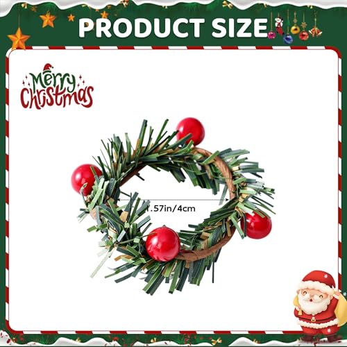 Aptwow CBNR Christmas Napkin Rings Set Of 12 - Red Berry Wreath Napkin Holder, Holiday Christmas Napkin Rings thumb #5