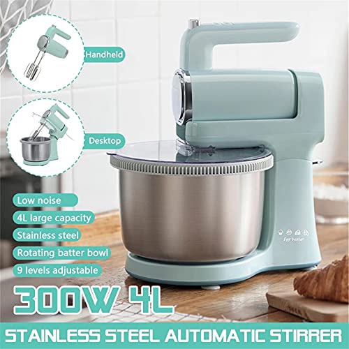 QuRRong Küchenmaschine Lebensmittel Mixer Creme Ei Whisk 9 Gänge Mit 304 Edelstahl-Rotationsröster für Frosting Baiser… – Bild 3