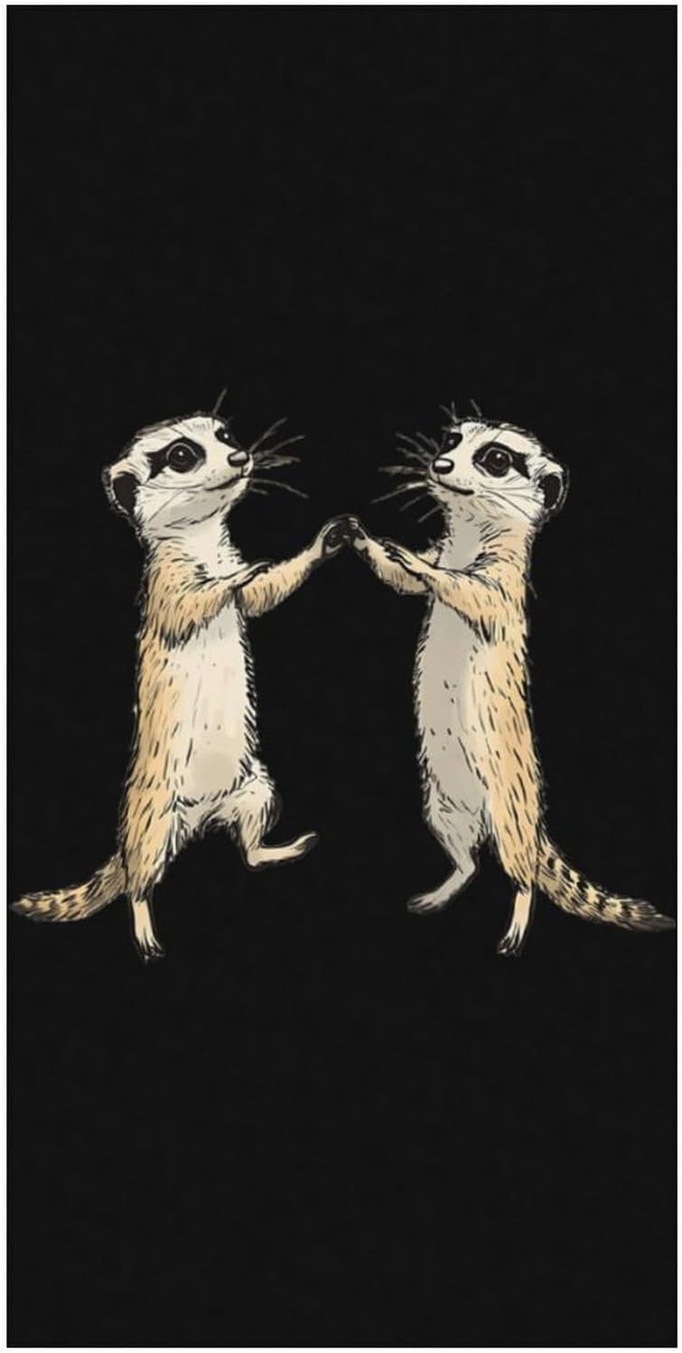 Two Meerkats Dancing Beach Towels Oversized Jumbo Large Yoga Bath Towel for Pool Yoga Swim Body 160x80cm
