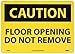 NMC C495RB OSHA Sign, Legend "CAUTION - FLOOR OPENING DO NOT REMOVE", 14" Length x 10" Height, Rigid Plastic, Black on Yellow