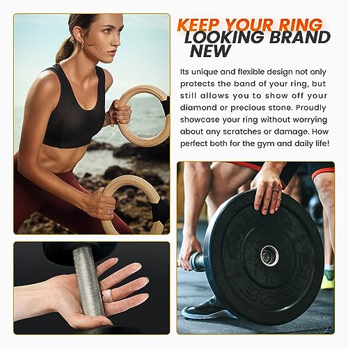 4PCS Heart-Shaped Silicone Ring Covers for Oura Ring Protector, Gym-Ready Guards for Women & Men, Anti-Slip Design for Working Out (US4-14)3