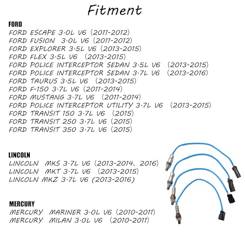 Set de 4 Sensores de Oxígeno para Ford y Lincoln miniatura 7