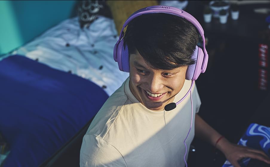 JBL Quantum 100M2 Gaming-Headset, Abnehmbares Mikrofon, 3,5-mm -Weiß – Ansicht 8