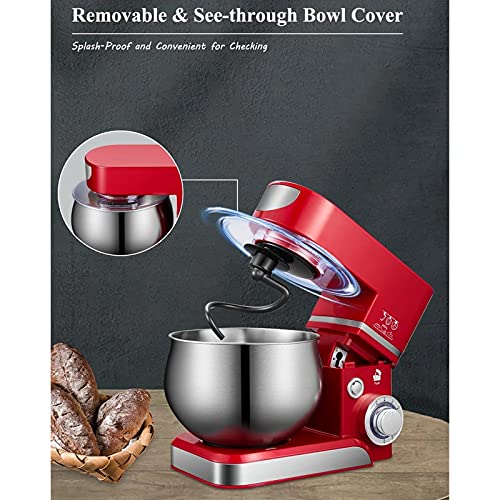 WanuigH Küchenmaschine Stand Mixer Creme Ei Whisk Mixer Kuchen Teig Brotmacher 5l Einfach Mischen (Farbe : Red, Size… – Bild 5