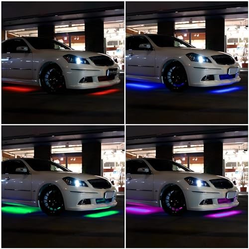 Kit LED RGB para bajo auto, 4 tiras universales miniatura 4