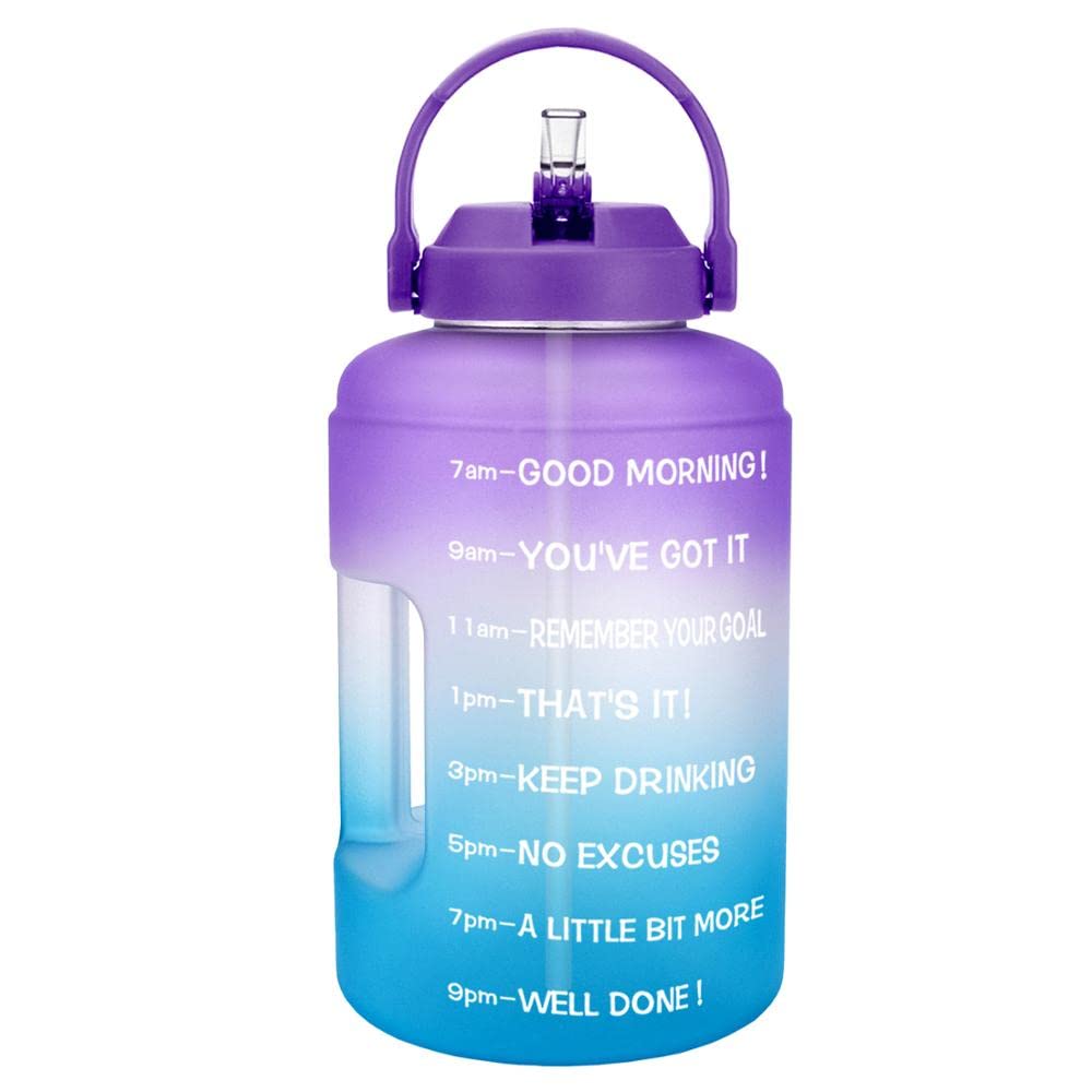 Sport Wasserbecher 2.5L 3.78L Kunststoff breit Mund Gallone Wasserflaschen mit Strohsport Fitness Tourismus Fitnessstudio Reisekugeln Telefonständer