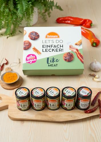 Ostmann Gewürze - Like Meat Geschenkbox | Mit 5 Let's Do Gewürze in recyclebaren Gewürzdosen | Fleischgeschmack für ungewürzte Ersatzprodukte | Ideal für vegetarische/vegane Ernährung
