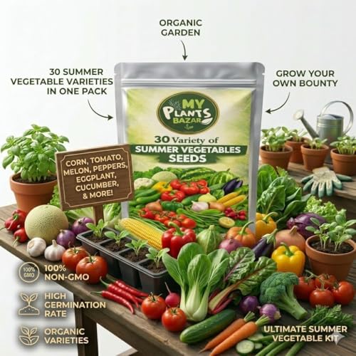 Image of 30 Variety Summer Veg Seeds Combo Pack | High Germination Non-GMO Organic Seeds for Home Gardening | Kitchen Garden, Balcony & Terrace Growing Kit (All-in-One Veg Seed Collection)