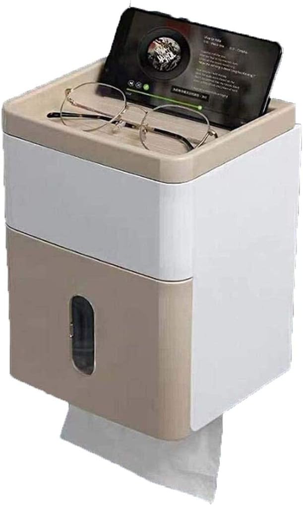 Bathroom Tissue Box, Toilet Paper Holder, Tray, Punch-Free Waterproof Tube