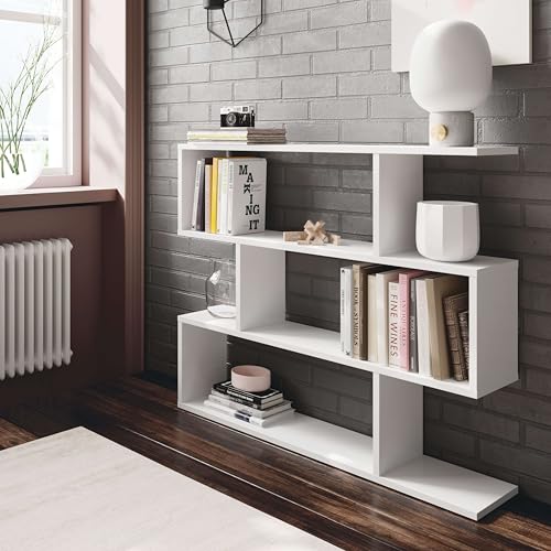 Miroytengo Estanteria Athena Auxiliar Baja Salón Comedor Recibidor Decoración Color Blanco 110x97x24 cm - imagen 7