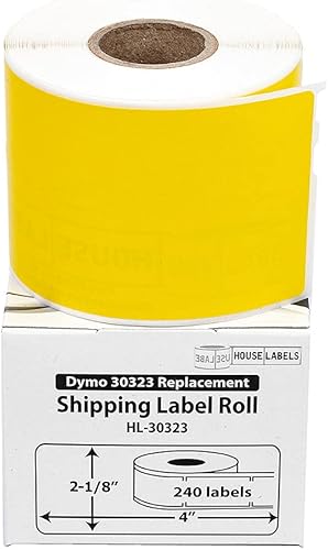 HOUSELABELS DYMO 30323 - Etiquetas de envío compatibles con impresoras Rollo, DYMO LW, 15 rollos240 etiquetas por rollo (2-18 x 4 pulgadas)