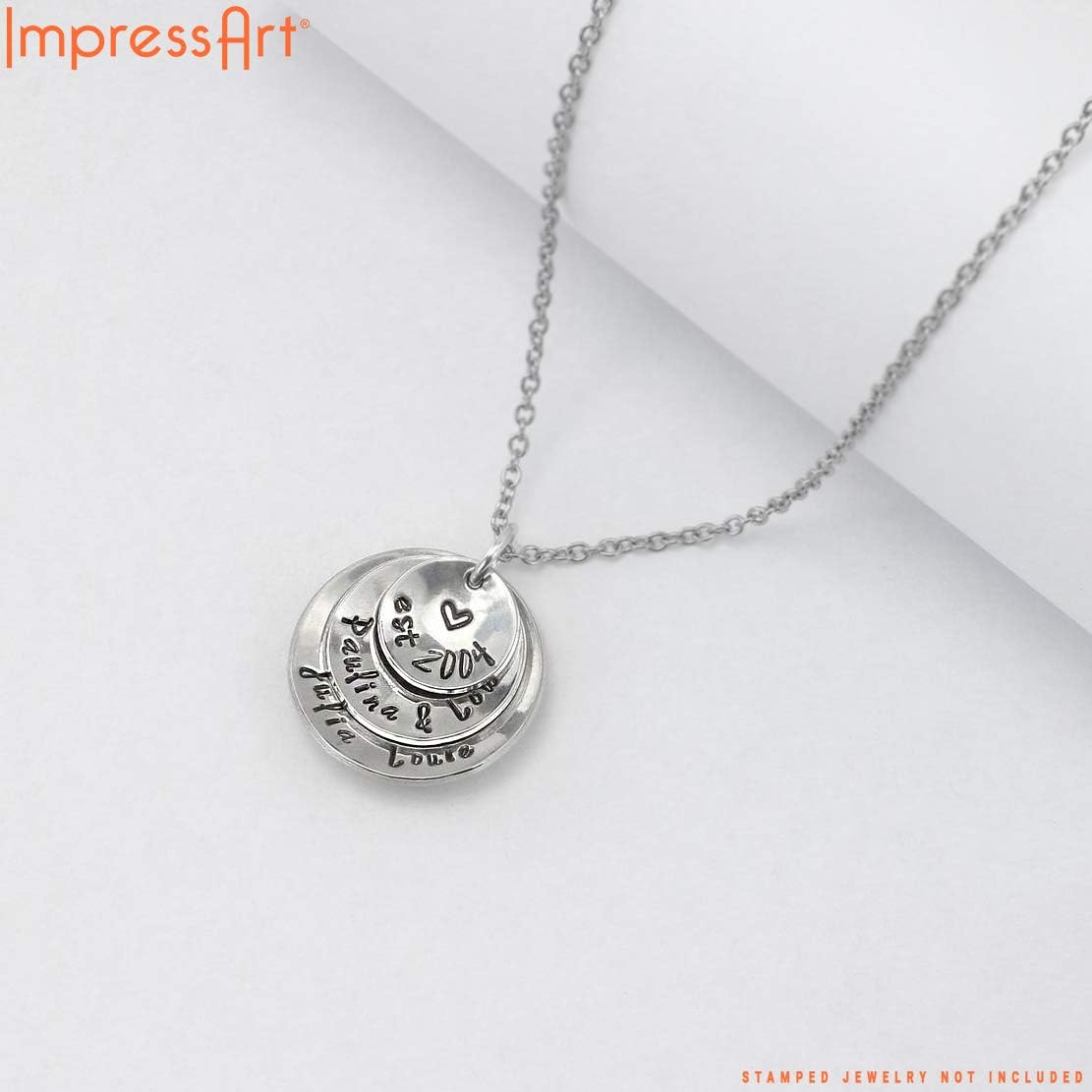 ImpressArt - Premium Metal Stamping Blanks for Metal Stamping and Jewelry Making (24 Pack) (1" Circle w/Hole, Alkeme)