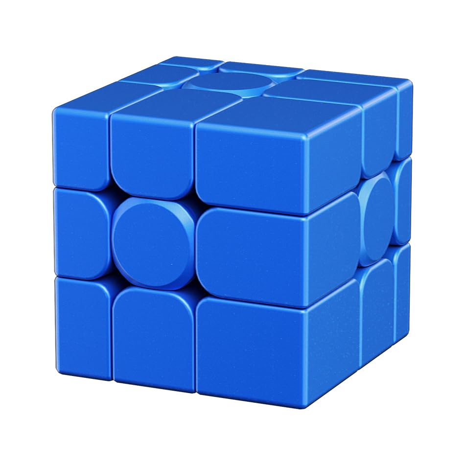 Moyu Mirror Cube V2, 3x3 Stickerless 3x3x3 Magic Speed Puzzle Game Original, Traditional 3D Puzzle for Kids, Teenagers (Blue)