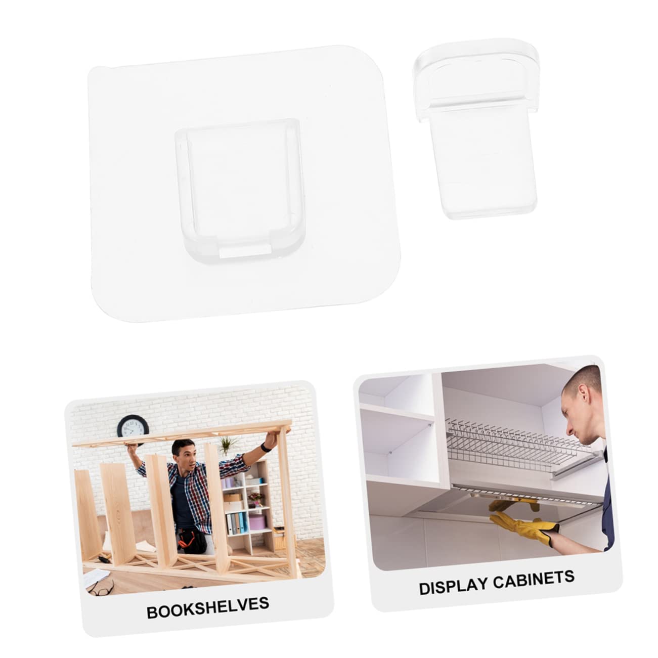 HOLIDYOYO 20-Pack Clear PVC Shelf Pegs – Heavy-Duty Self-Adhesive Supports For Kitchen, Bathroom, Cabinets & Wall-Mounted Organizers (2.75 X 2.75 X 0.79 Inch)