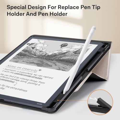 Image of CoBak Case for 11 inch Kindle Scribe 3rd Generation 2025, Kindle Scribe Colorsoft with Two Viewing Angles - All New PU Leather Cover with Auto Sleep Wake, Pen Holder. Oil Pink