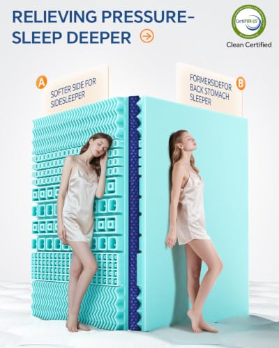 BEDELITE Dual Layer 4 Inch Twin Size Memory Foam Mattress Topper - image 3