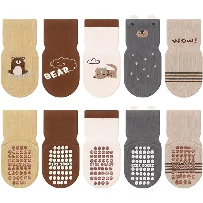 5 Pairs Baby Socks Non Slip Toddler...