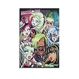 CJTVMMD Monster High Cartoon Poster 29 Canvas Wall Art For Room Aesthetic And Decor Poster For Bedroom Living Room Bathroom Kitchen Office Decor 08x12inch(20x30cm) Unframe-style