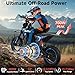 36V Electric Dirt Bike for Kids, 700W Peak Electric Motorcycle, 3 Speeds, 15.5 MPH & 13.7 Miles, Headlight & Rainbow Ambient Lights, Pro Suspension Off-Road Ride On Gift for Kids Ages 5-12, Blue