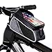 WATERFLY Bicycle Frame Bag, Waterproof Bike Front Tube Handlebar Bag Cycling Pack with Touch Screen Phone Case for iPhone X/8/7 plus/7/6s/6 plus/5s