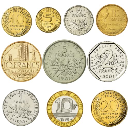 Monedas antiguas mixtas Francia 1944-2002 miniatura 3