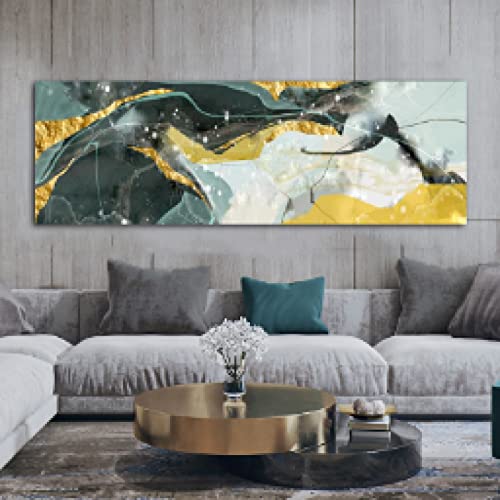 Peinture moderne abstraite dorée pour décorer le mur du salon