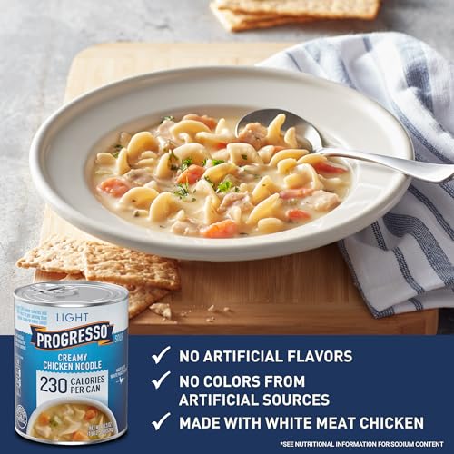 Image of Progresso Light, Creamy Chicken Noodle Canned Soup, 18.5 oz. (Pack of 12)