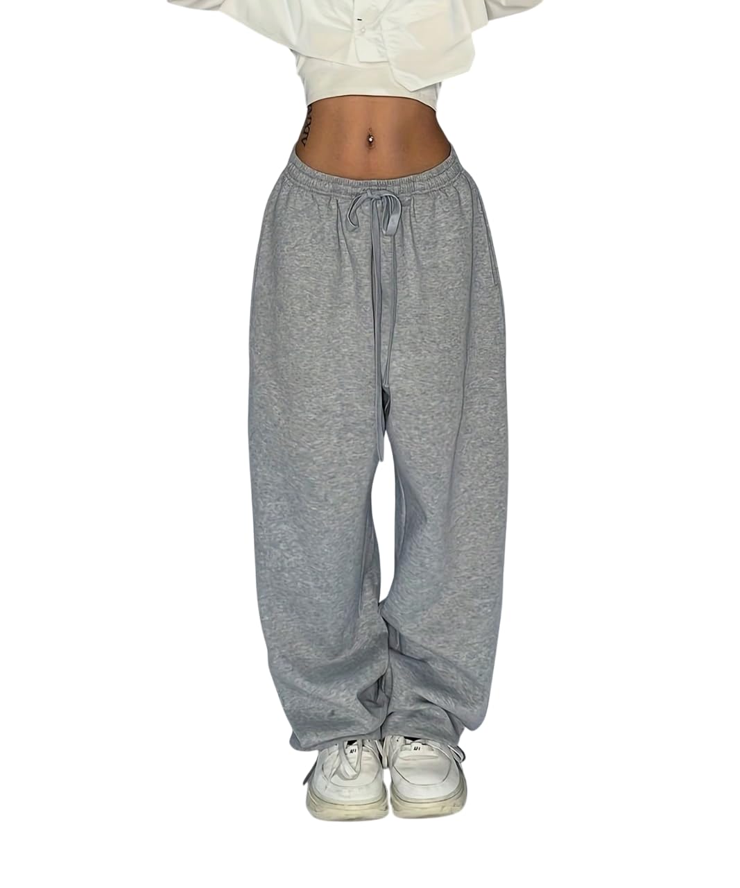 dockstreet Straight Wide fit Long Length Open Bottom Jogger for Women/Trending Multi Pocket Style, Relaxed Casual Pants for Women-picture-47