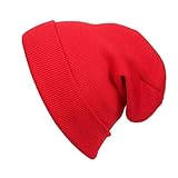 Cap911 Unisex Plain 12 inch long Beanie - Many Colors (One Size, Fire Red)