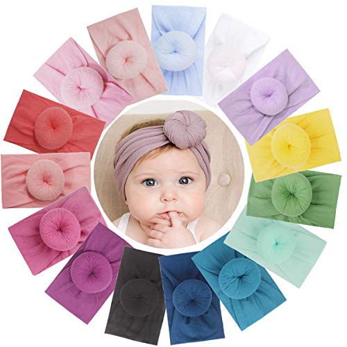 Image of BAKEFY -6 Kids Baby Bohemian Turban Headbands Super Soft Cotton Cute Knot Caps Stretchy Soft Headbands for Baby Girls Infants Toddlers Kids Cute Toddler Cap Baby