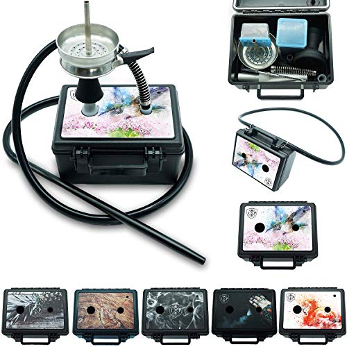 IsarPipes Shisha to go Komplett-Set inkl. Zubehör | bruchsichere Wasserpfeife zum mitnehmen | Humming Bird Design | Mini…