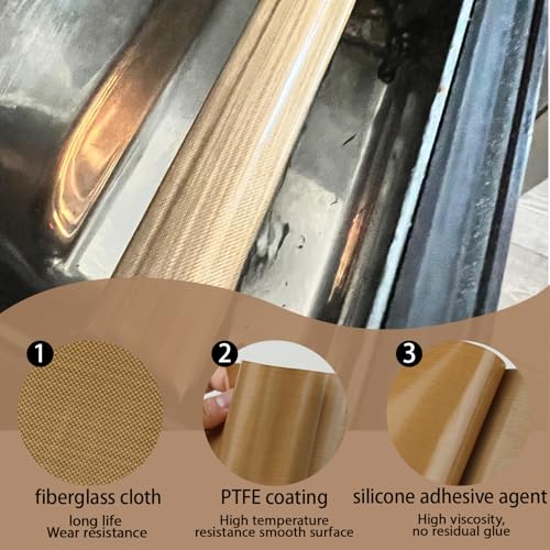Image of Teflon Glass Cloth Tape,1''x 33ft x 0.18mm,PTFE Coated Fiberglass Adhesive Tape,High Temperature PTFE Tape for Vacuum Sealer Machine,Hand Impulse Sealers Insulation,Low Friction Tape,Squeak Resistant