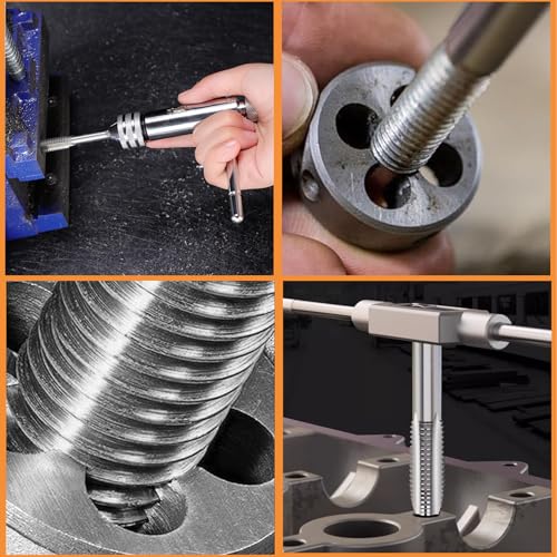 M12 x 1.25mm Metric Tap and Die Set, Thread Screw Tap and Round Threading Dies Straight Fluted Fine Thread Tap and Die Kit Right Hand Threading Tapping Tools for Repair 3pcs 7 M12 x 1.25mm Metric Tap and Die Set, Thread Screw Tap and Round Threading Dies Straight Fluted Fine Thread Tap and Die Kit Right Hand Threading Tapping Tools for Repair 3pcs - Image 7