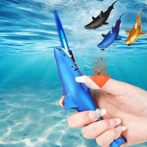 Encendedor Antiviento Shark Torch con Diseño Metálico Azul miniatura 2