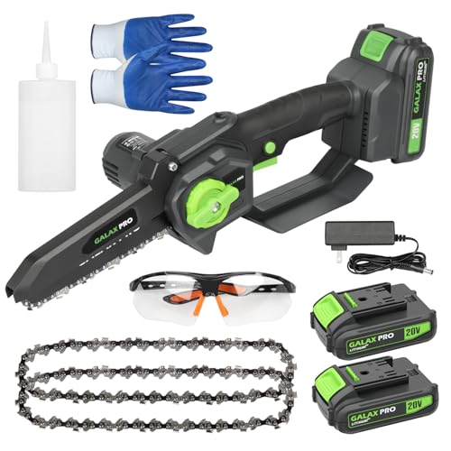 GALAX PRO 6-Inch Cordless Mini Chainsaw with 2 Batteries