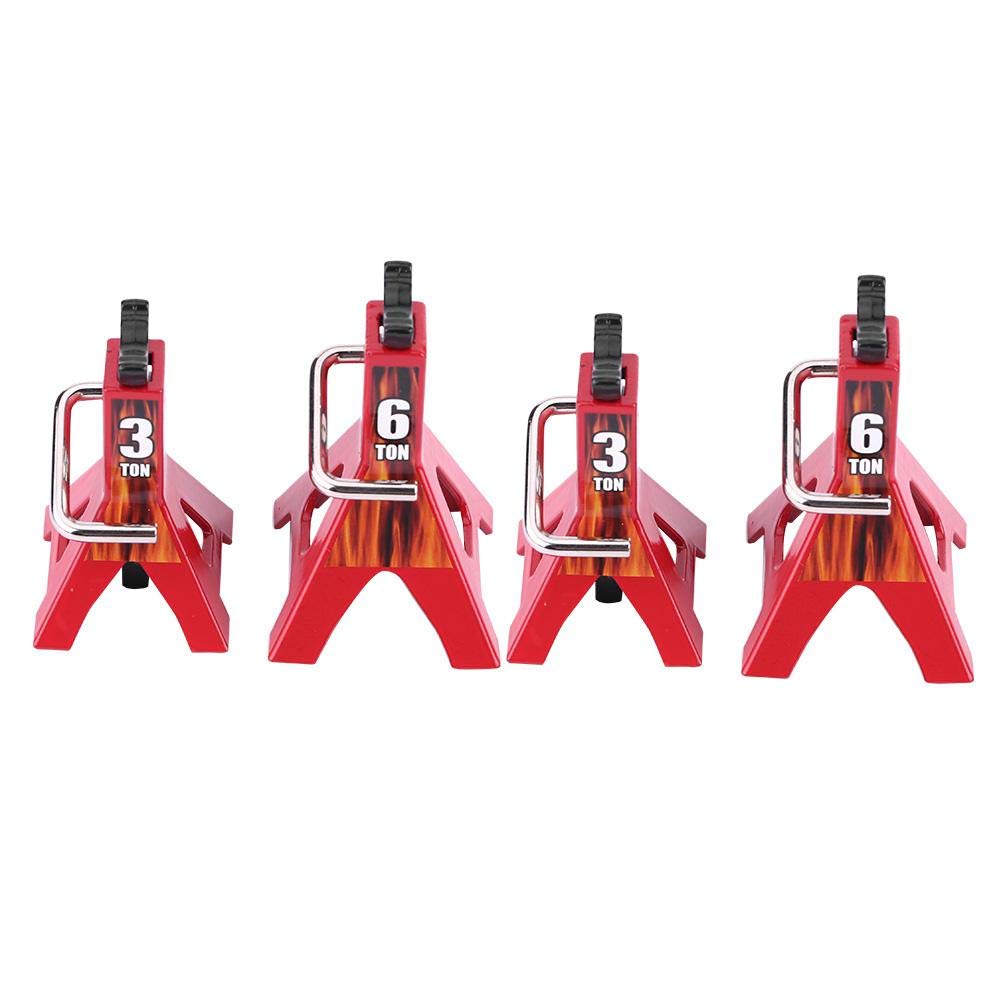Crawler RC, 4Pcs RC Jack Stand Metal 6 Ton 3 Ton Simulación Jack Soportes para D90 Axial Wraith SCX10 1/10 RC Crawler Car