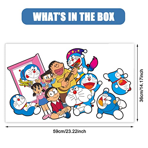 Kids Room Wall Decor Vinyl Anime Wall Stickers Cartoon Magic Machine Cat Wall Decals For Doraemon Room Wall Decor Sticker Cafe Store Window Party Decor #TOP3
