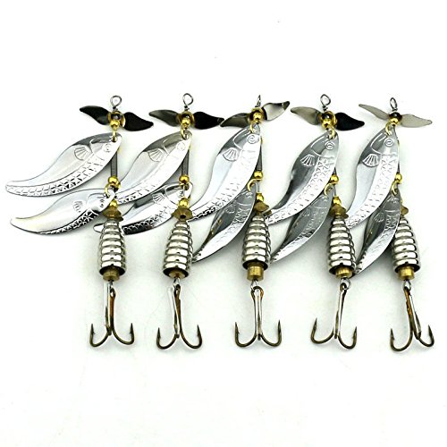 LENPABY 5PCS Jigs Fishing Lures, Casting Fishing Lures Blade Baits,10cm Fishing Spoons Lure 14.6g Casting Metal Fishing Spoons