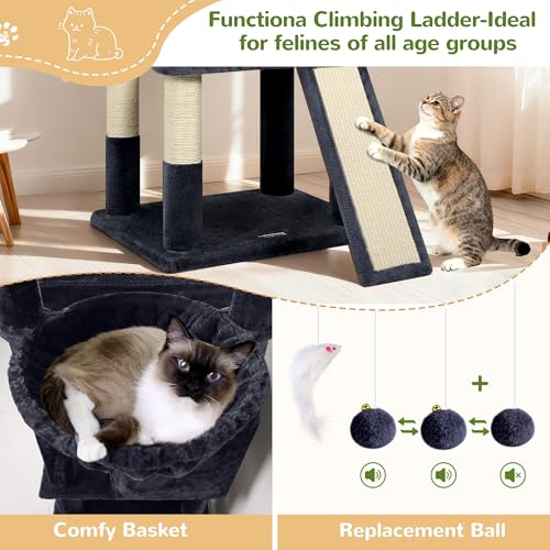 Globlazer Torre para Gatos 83'' Multi-Niveles Gris Oscuro miniatura 4