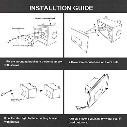 Axotexe Led Step Lights Outdoor Indoor Led Stair Lights Dimmable, 3000K/4000K/5000K 3 Color Changing, 120V 4W Ip66 Waterproof Outdoor Lights For Steps, White, 6-Pack #TOP7