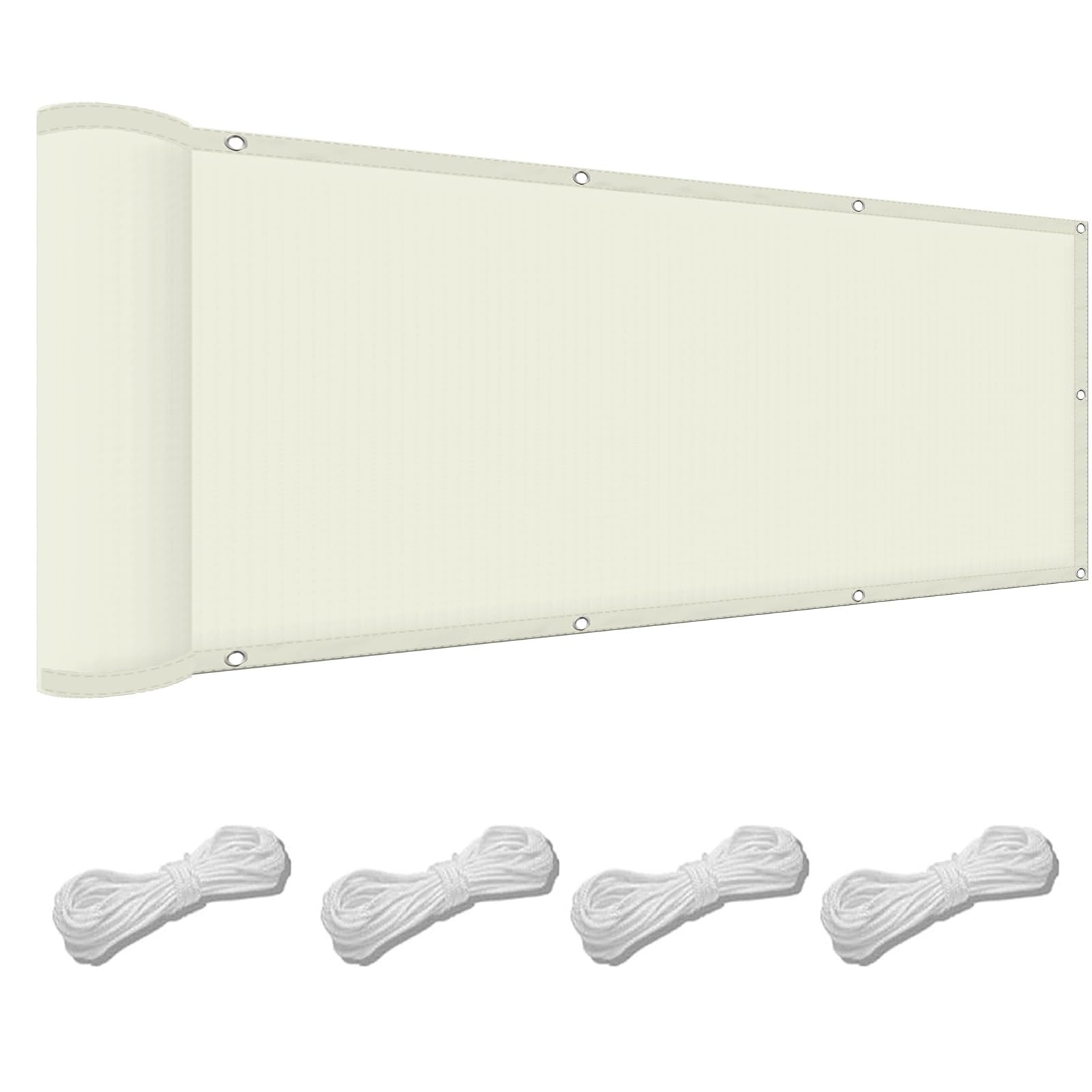 Gazebo Replacement Cover 95 x 100 cm(37 x 39inch) Waterproof Water-Resistant Sail Canopy 98% UV Block with Free Rope & Fixing Kit Pergola Balcony Sail Shades Fence, Ivory