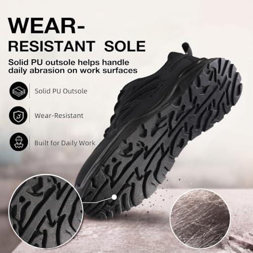 Image of Steel Toe Work Shoes for Men Lightweight Warehouse Safety Sneakers