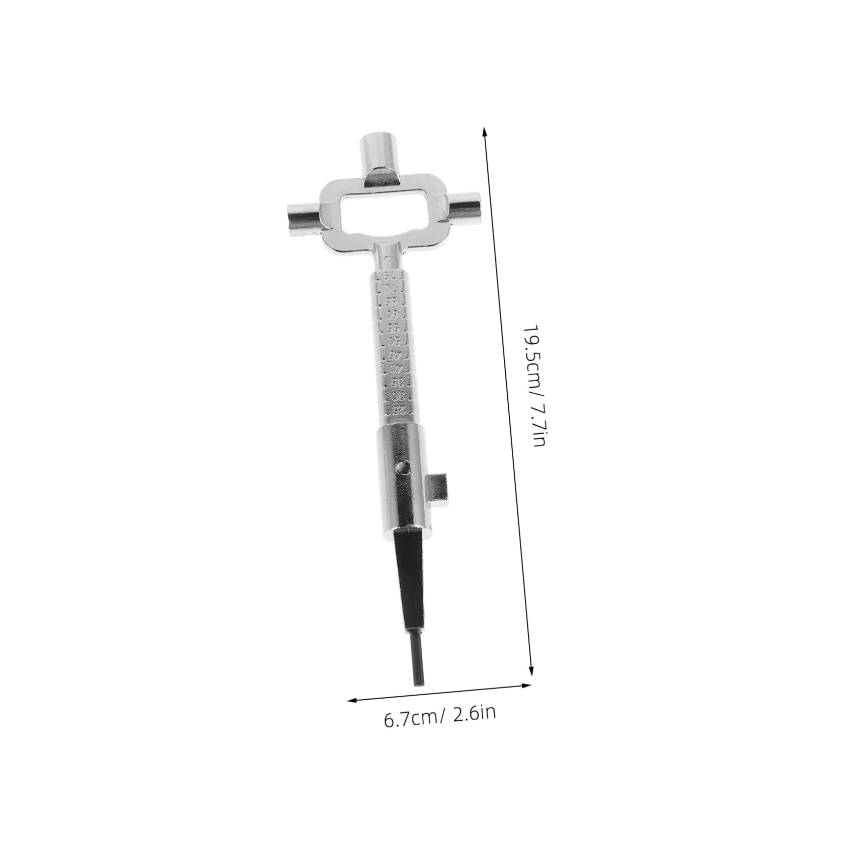LIFKOME Construction Key Multi Functional Square Socket Utility Key with Measuring Scale for Gas Water Boxes Easy Operation High Precision Measurement for Home Office