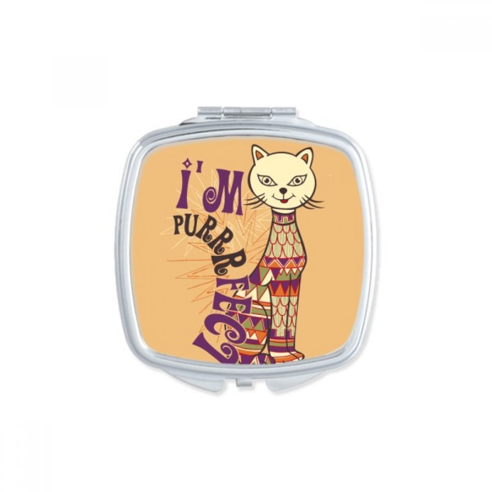 Miroir portable carré chat coloré : fini les imperfections de maquillage