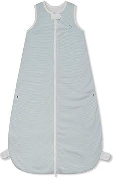 MORI Nursery,Bedding,Blankets & Swaddlers,Swaddles MORI Baby Summer Sleeping Bag - Front Opening Sleeping Bag 1.5 TOG, Baby 3 - 24 Month, Grey, Allergy Friendly Organic Cotton (6-24m, Blue Stripe)