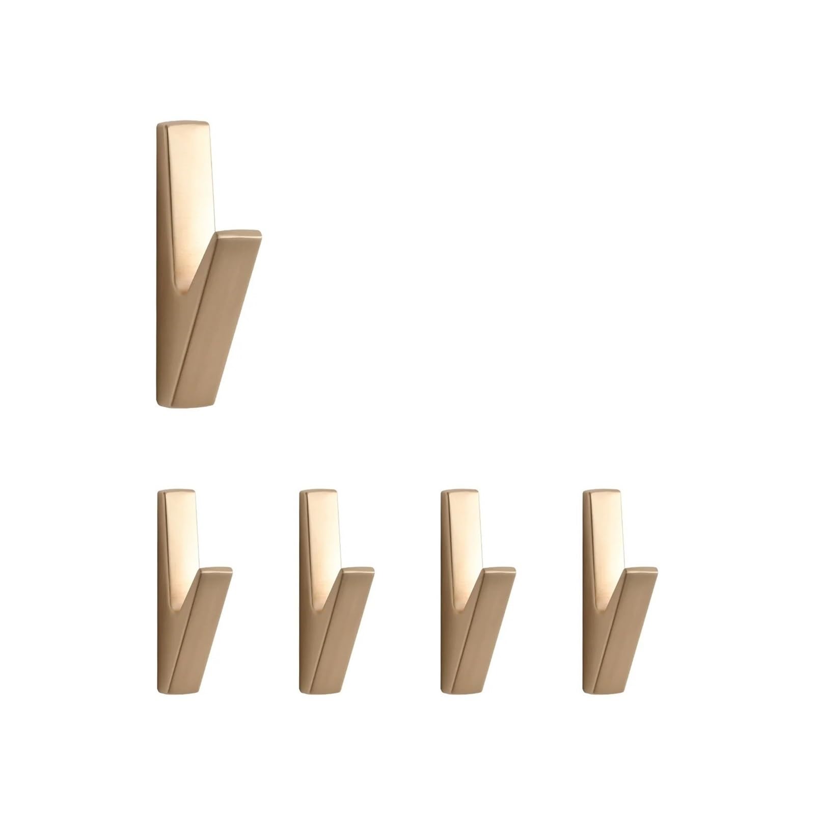 Generisch 5 Stück matte Wandhaken Badezimmerzubehör Kleiderhaken Handtuchhaken Kreativ for Schlüssel Hut Tasche Home Dekorativer Haken(830-GD-5pcs hooks)
