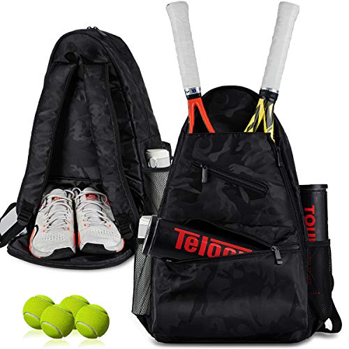 image for FUMOXING Tennis Bag Premium Tennis Backpack with Shoe Compartment, 2 R