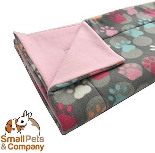 Small Pets and Company Guinea Pig Fleece Cage Liner | Fleece Guinea Pig Bedding | Midwest, C&C, Corner Pad (Midwest, Gray Paws)