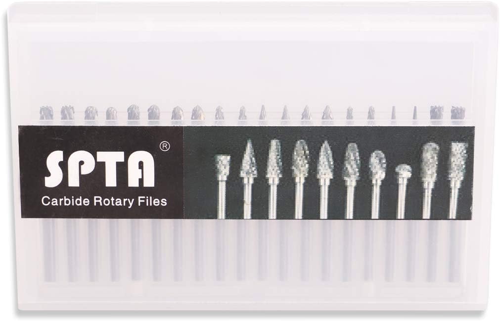 Frez obrotowy SPTA 20 szt., frez z węglika wolframu, stal obrotowa, diamentowe, narzędzie obrotowe z prętem 1/8 cala (3 mm), do samodzielnego wykonania stolarki, rzeźbienia, grawerowania, wiercenia w